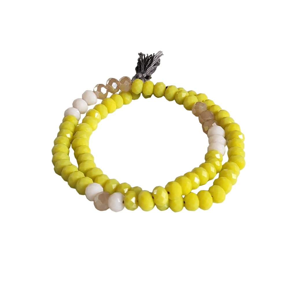 Deux bracelets personnalisés – Jaune et blanc
